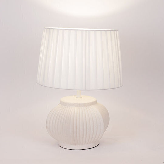 Eurolamp Ceramic Table Lamp with White Shade and Base