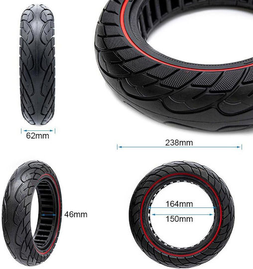Гума за Електрическо Тротинетка 10x2.5-6.1/β44 Ewheel Черно-червена