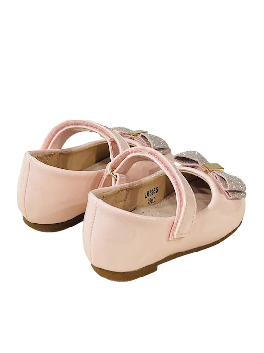 Kids Anatomic Ballerinas with Hoop & Loop Closure Pink