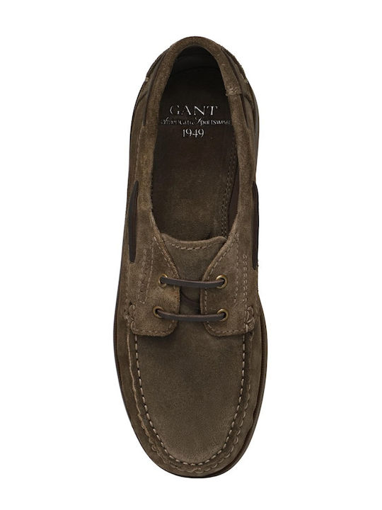 Suede Ανδρικά Μοκασίνια σε Καφέ Χρώμα