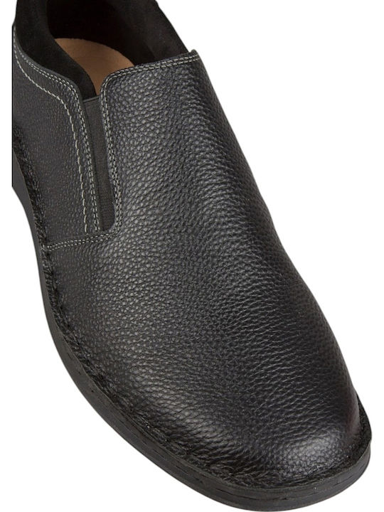 Leather Men's Moccasins in Black Colour