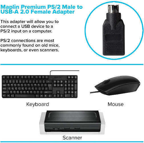 Convertor PS/2 masculin în USB-A feminin 1buc