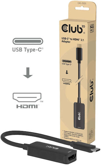 Club3D Μετατροπέας USB-C male σε HDMI female 1τμχ CAC-2505