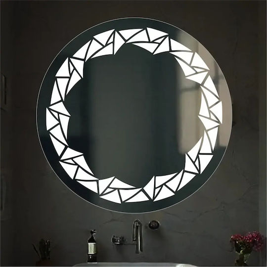 SteweHome Oglindă Rotundă De Baie LED 80x80cm Albă