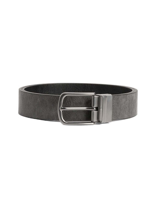 Tiffosi Men's Leather Double Sided Belt Black
