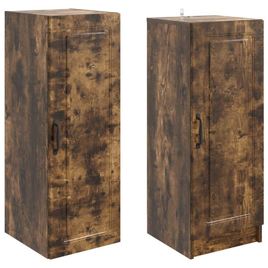 vidaXL vidaXL Wall Hung Bathroom Column Cabinet W33xD34.5xH87cm Brown