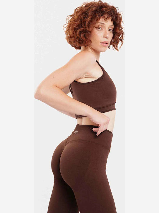 Tägliches Damen Kurzes Leggings Braun