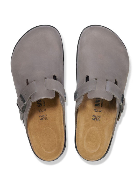 Bir Boston Leder Herren Hausschuhe Blau Anatomisch
