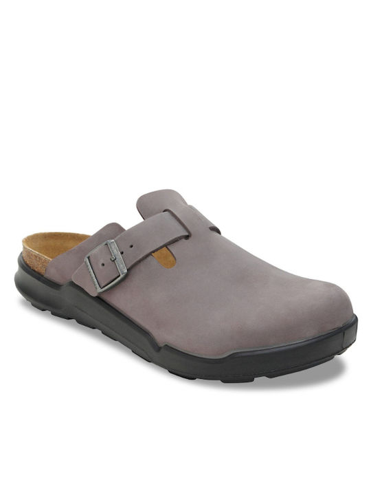 Bir Boston Leder Herren Hausschuhe Blau Anatomisch