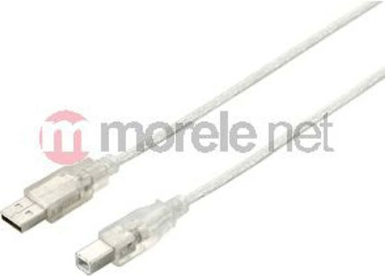 Equip 1.8m USB 2.0 Cable A-Male to B-Male Transparent (128650)