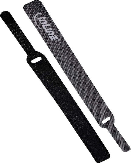 InLine кабелни ленти с кука и примка 12x125mm 10 бр Черни