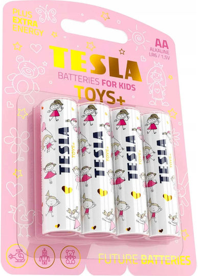 Tesla Batteries Toys+ Pink Baterii Alcaline AA 1.5V 4buc