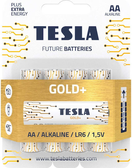 Tesla Batteries Gold+ Baterii Alcaline AA 1.5V 4buc