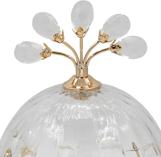 Keskor Kuchenteller Glas mit Deckel Gold 23x23x23cm