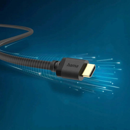 HAMA HDMI Кабел HDMI Мъжки - HDMI Мъжки 3м Сив