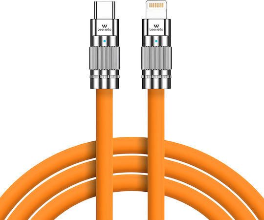 Leewello USB-C to Lightning Cable Πορτοκαλί 1.2m