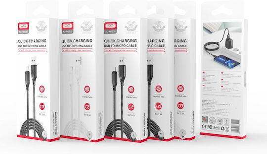 XO NB235 USB-A to Lightning Cable 12W Μαύρο 1m XO-NB235LBK