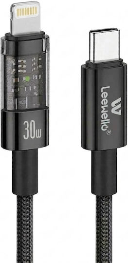 Leewello Lw-221 Regular la Cablu Lightning 30W Negru 1m (783211)