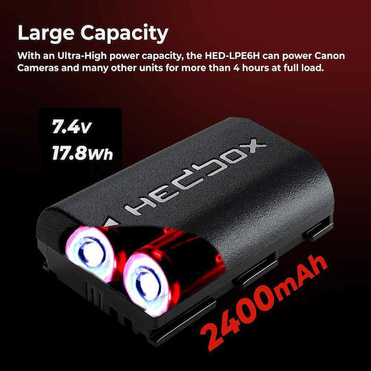 Baterie aparat foto HED-LPE6H 2400mAh
