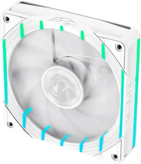 GameMax Tornado T12 Argb-rw Reverse Blade Case Fan 120mm (2200rpm / 66.89cfm) με ARGB Φωτισμό και Σύνδεση 4-Pin PWM Λευκό