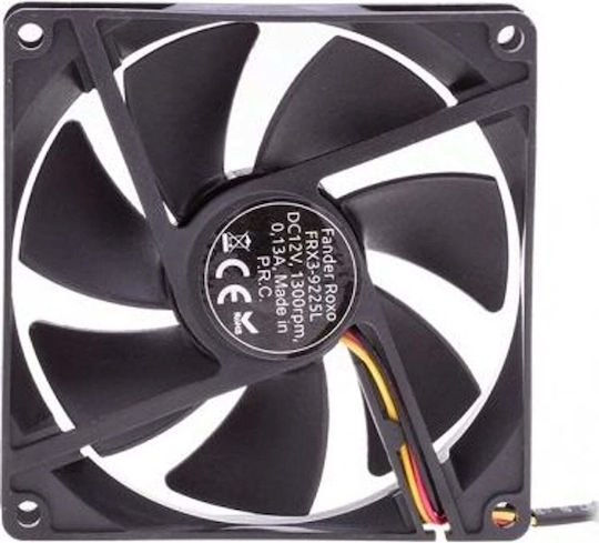 Fander FRX29225LX Gehäuselüfter 92mm (1300rpm / 35,2cfm) Ohne LEDs Beleuchtung und Verbindung 3-polig