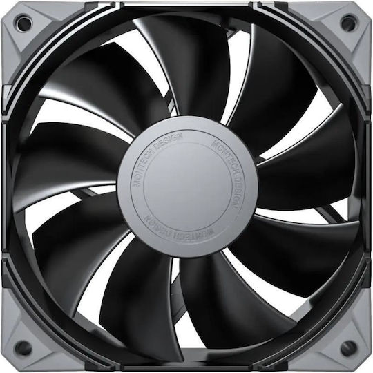 Montech E28 Case Fan 120mm (2000rpm / 85cfm) Χωρίς Led Φωτισμό και Σύνδεση 4-Pin PWM Black/White