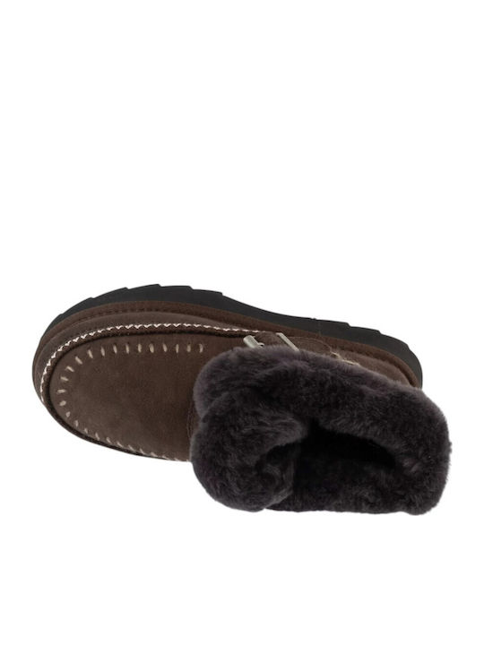 Ghete dama de piele maro