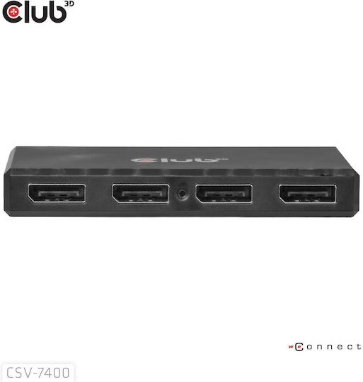 Club-3d Dp Hub Csv-7400 Displayport 1.4 Четворен Монитор Mst 4x4k30hz