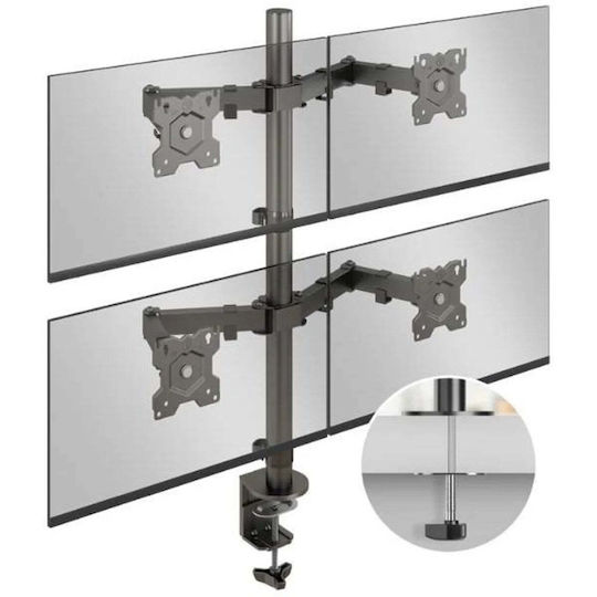 Onkron Стойка за 4 Монитори до 32" Черна (D421E-B)