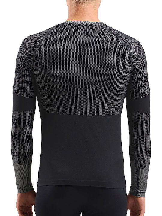 Odlo Performance Warm Ανδρική Ισοθερμική Μακρυμάνικη Μπλούζα Compression Μαύρη