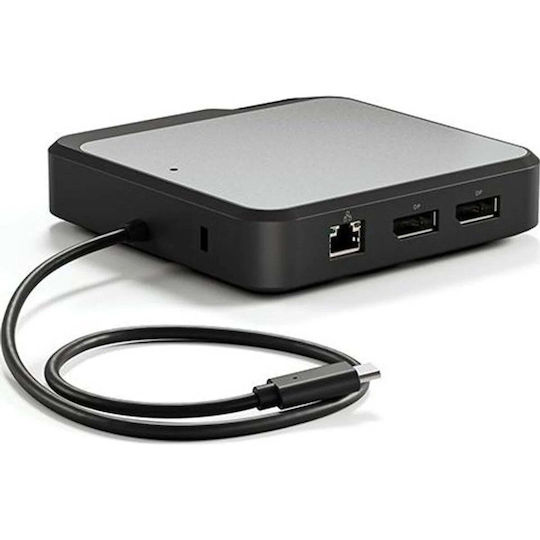 Alogic CD2 USB-A / USB-C Docking Station mit DisplayPort 4K PD Ethernet und Verbindung 2 Monitore Gray