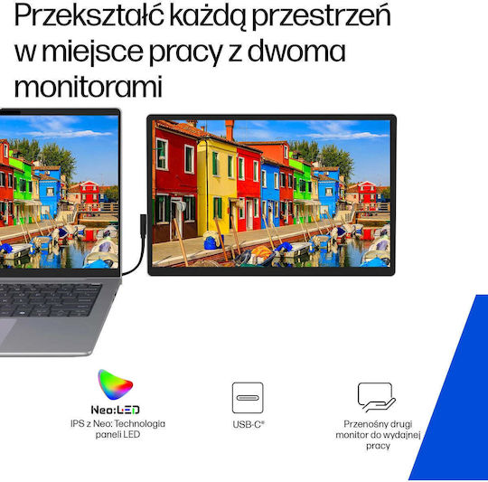 HP B88JWAA IPS Portable Monitor 14.36" QHD 2560x1600 with 7ms Response Time GTG