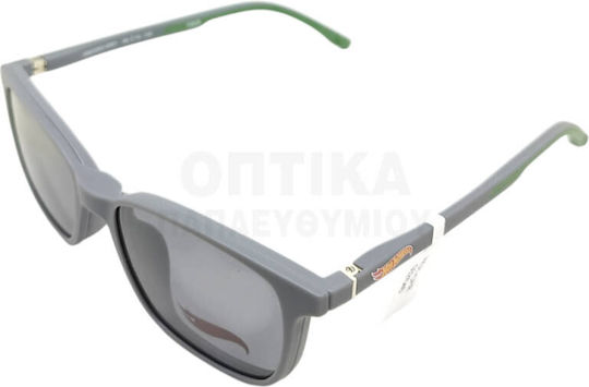 Kinder Brillengestelle mit Rezept Hot Wheels Clip-On Hwcl002 Graue Inklusive Sonnenbrille