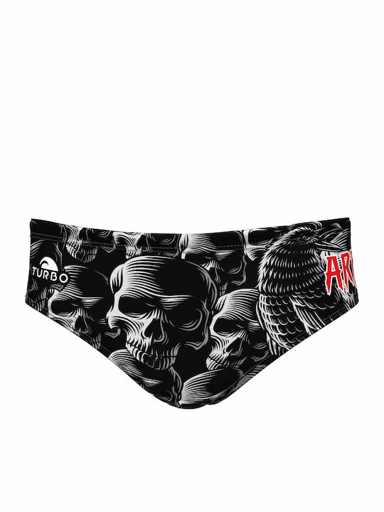 Men's Swimwear Slip Black Red