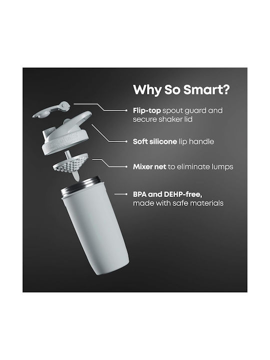 SmartShake Smart Reforce Shaker Proteine 900ml Oțel inoxidabil Gri