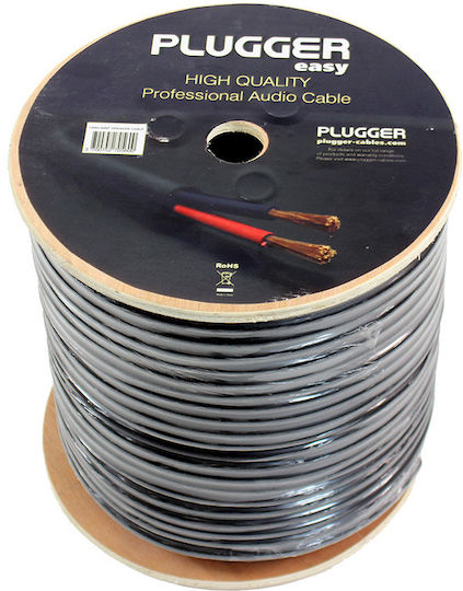 Καλώδιο Ηχείων Plugger Easy Χαλκό 2 X 4 Mm² Μαύρο Ρολό 100 M