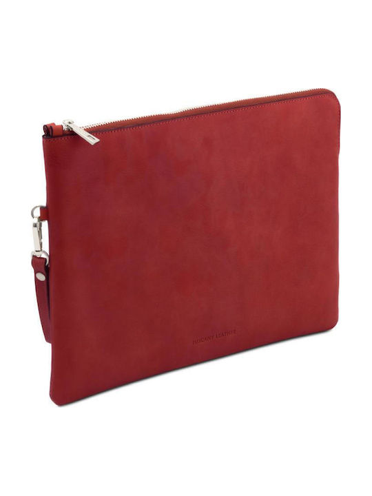 Red Leather Men's Handbag