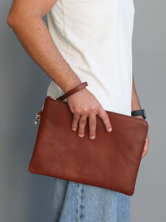 Leather Men's Handbag Brown
