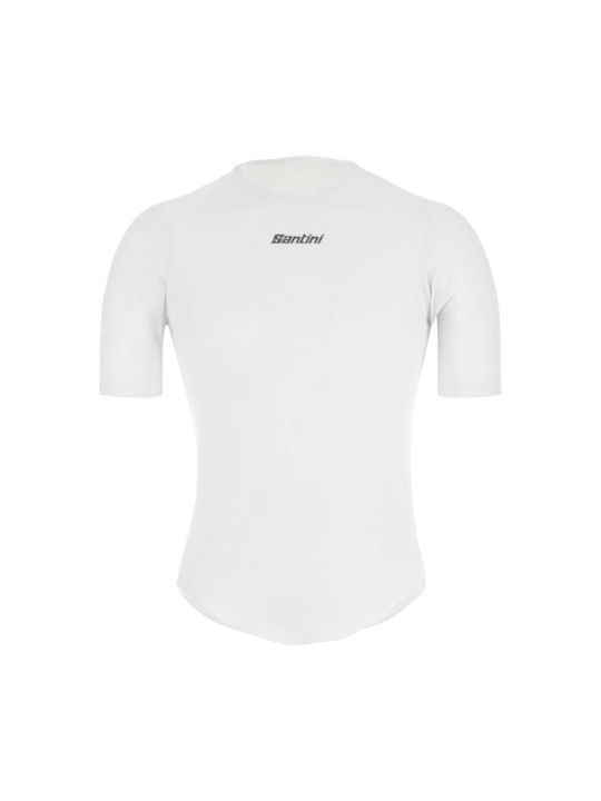 Santini Tricou De Ciclism Pentru Bărbați Cu Mâneci Scurte Alb