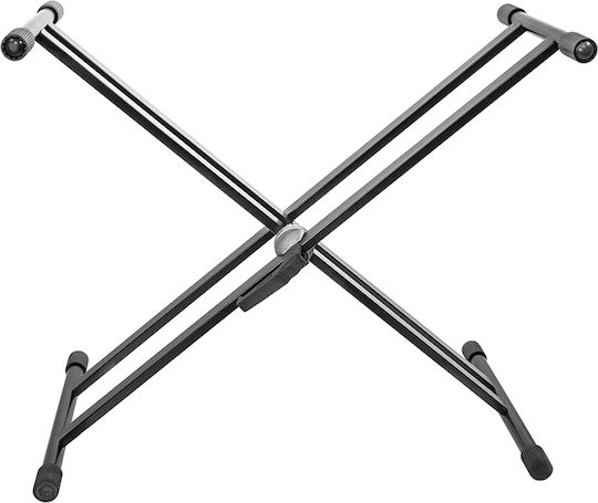 Suport Pliabil pentru Clape Boomtonedj Ks-3 cu Construcție Dublă, Înălțime Reglabilă 67,3–91,4 Cm, Sarcină Maximă 20 Kg, Negru, Picioare de Stabilizare