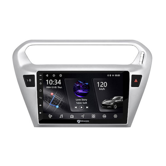VenCore Auto-Audiosystem für Peugeot 301 2012–2023 (Bluetooth/USB/AUX/WiFi/GPS/Apple CarPlay/Android Auto) mit 9"-Touchscreen