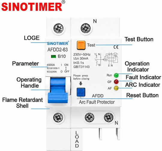 Sinotimer Buton De Șină 230V 10A