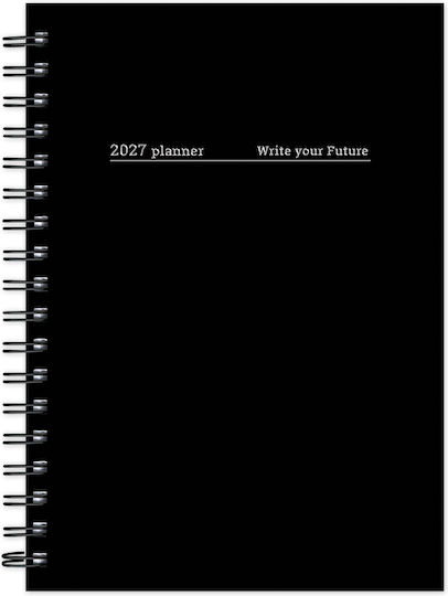 adBook Ημερήσιο Planner B5 2027 Λευκό Σπιράλ 14x21εκ.