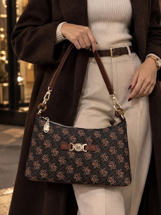 Braune Damen-Schultertasche