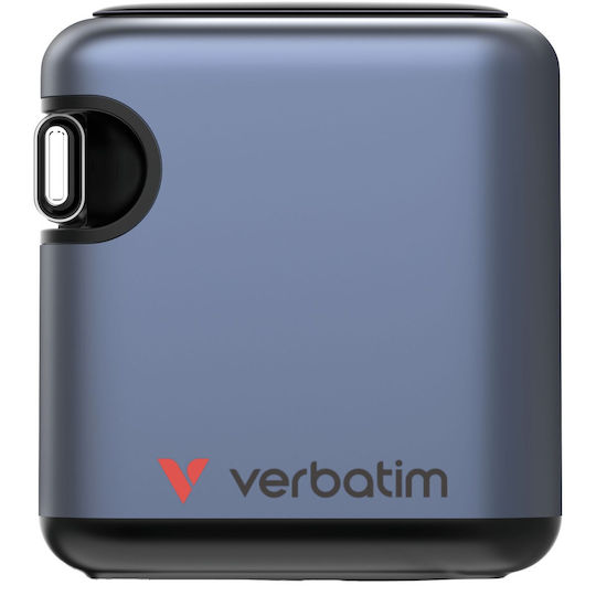 Verbatim GaN-Ladegerät mit USB-A- und USB-C-Anschluss und USB-C-Kabel 70 W Power Delivery / Quick Charge 3.0 Grau (32059)