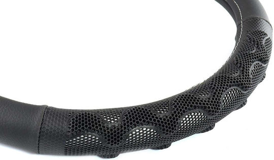 AMiO Husă Volan Auto SWC-02 cu Diametru 37-39cm Sintetic Negru