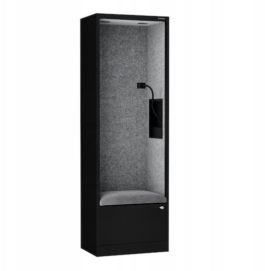 Jan Nowak Cabină Acustică Sally Mentalbox 600 Mm Corp Negru Scaun Gri
