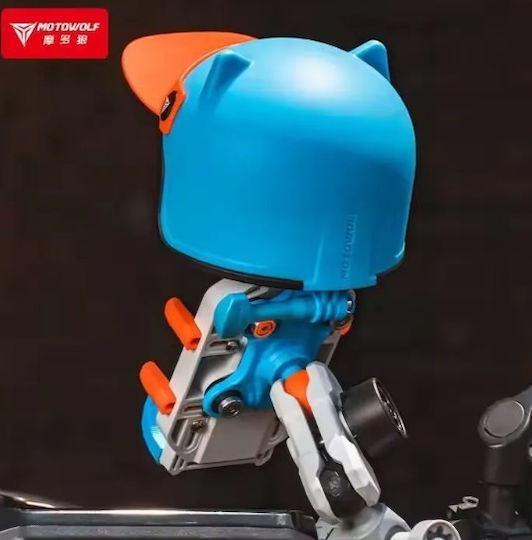 Motowolf Ms1 Sonnenschutz Handyhalterung für Motorräder Hellblau Orange