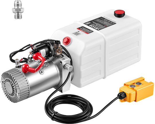 Vevor Hydraulic Pump 7L Single-Acting Trailer Pump Maximum Relief Pressure 22MPa Flow Rate 3.4L/min DC 12V 1.6kW Hydraulic Power Unit Car Lift Dump Trailer Horizontal Mounting