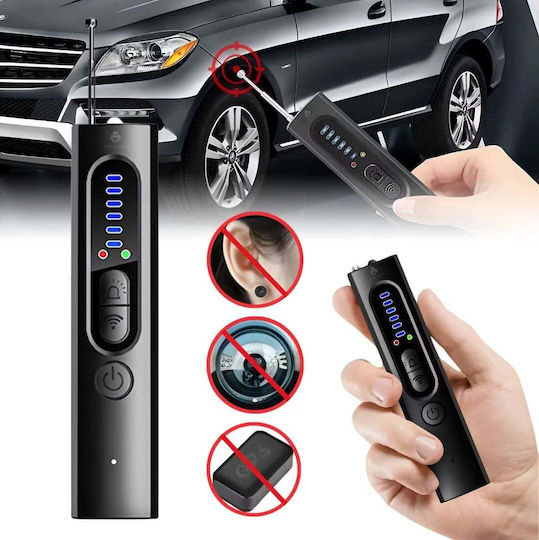 Detector Reîncărcabil de Camere & GPS Tracker 1-6500MHz Negru